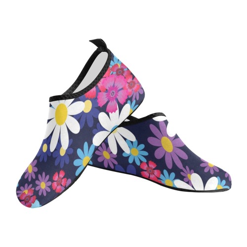 Hippy Flower Power #2 Kids' Slip-On Water Shoes (Model 056)