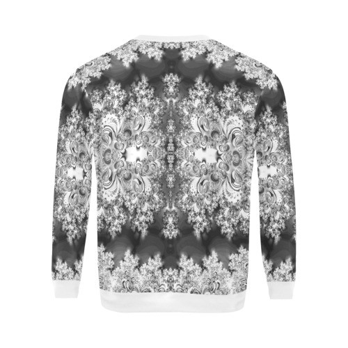 Silver Linings Frost Fractal All Over Print Crewneck Sweatshirt for Men (Model H18)