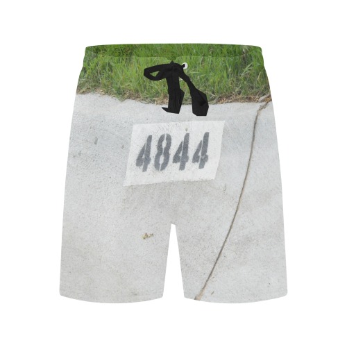 Street Number 4844 with Black Tie Men's Mid-Length Beach Shorts (Model L47)