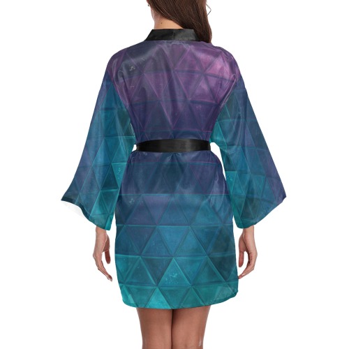 mosaic triangle 21 Long Sleeve Kimono Robe