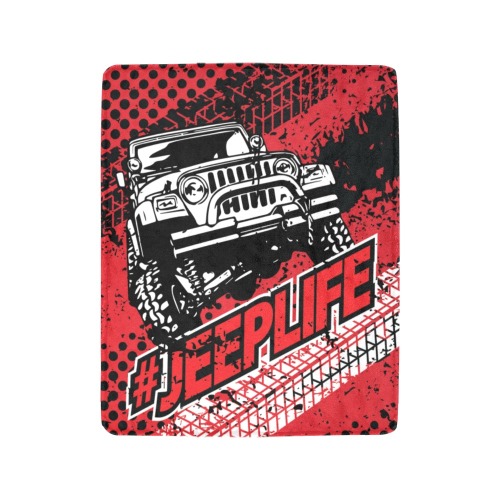 40x50fleecered#jeeplife Ultra-Soft Micro Fleece Blanket 40"x50"