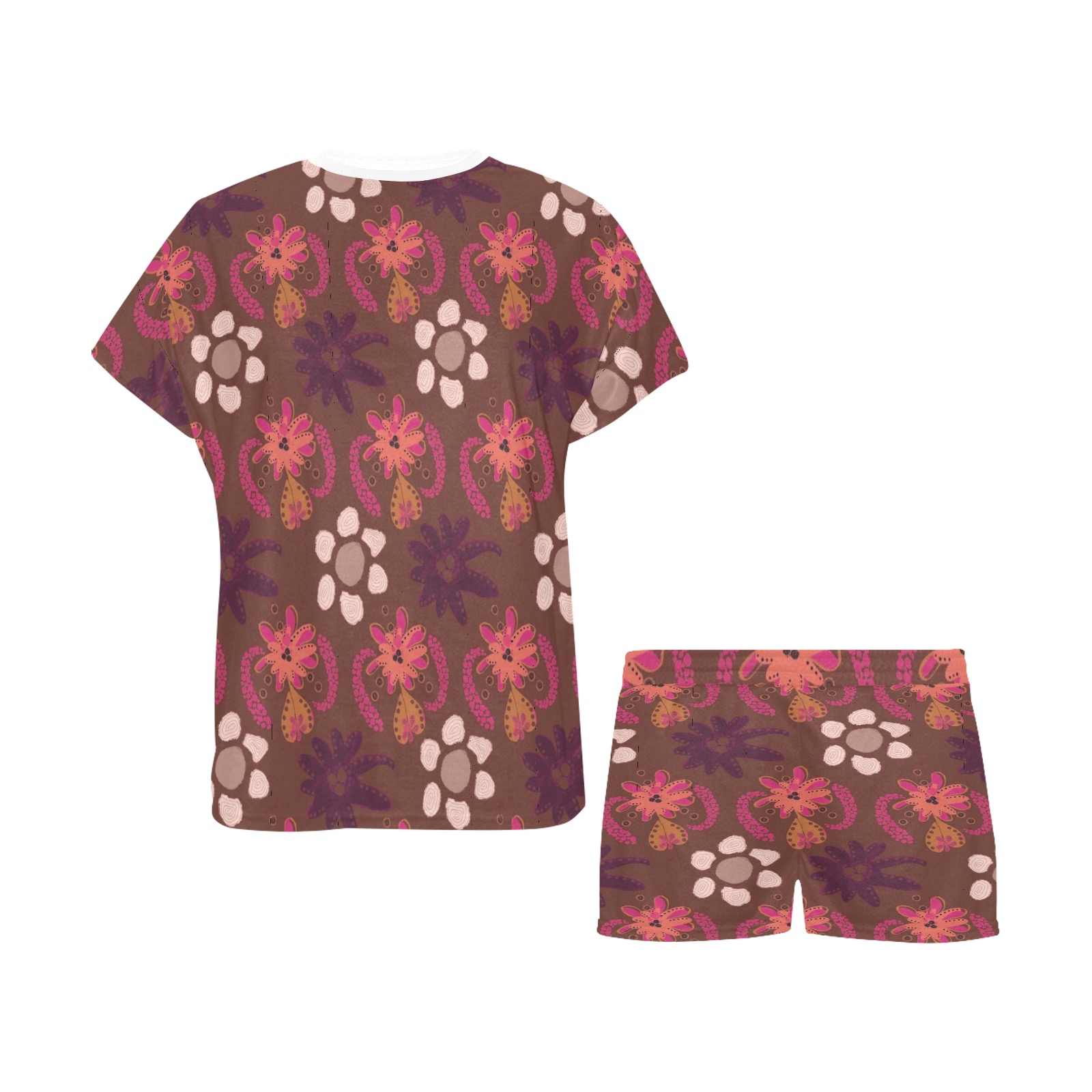 Retro floral Women's Short Pajama Set