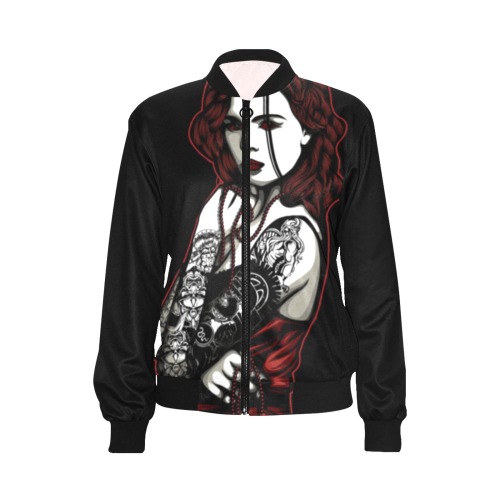 Sexy Women All Over Print Bomber Jacket for Women (Model H36)