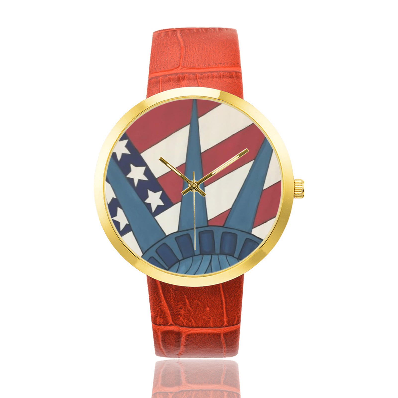 Liberty 2021 Women's Golden Leather Strap Watch(Model 212)