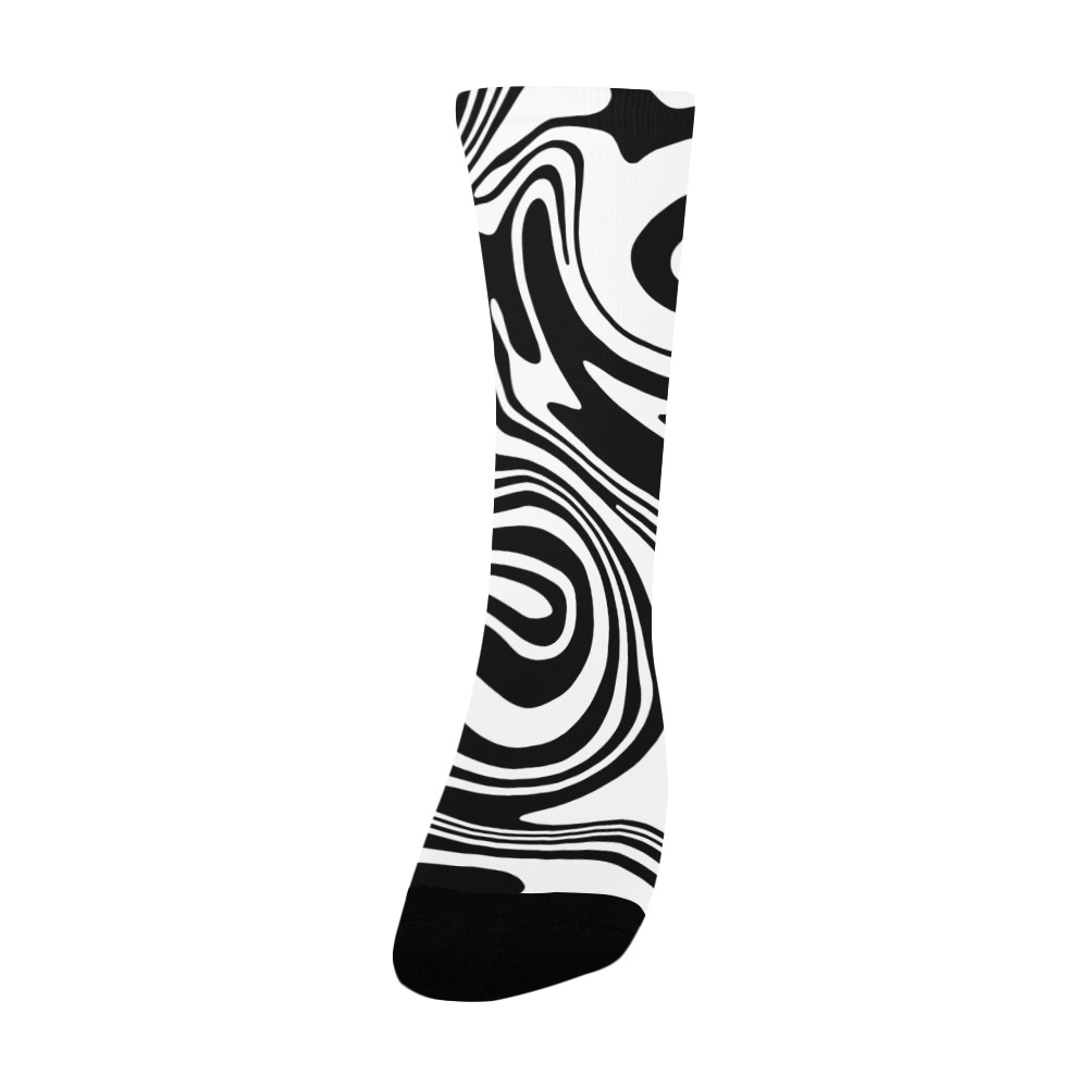 Black and White Marble Women's Custom Socks