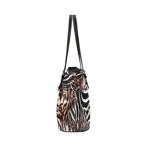 Distressed Animal Print #102 | Leather Tote Bag/Small (Model 1651)