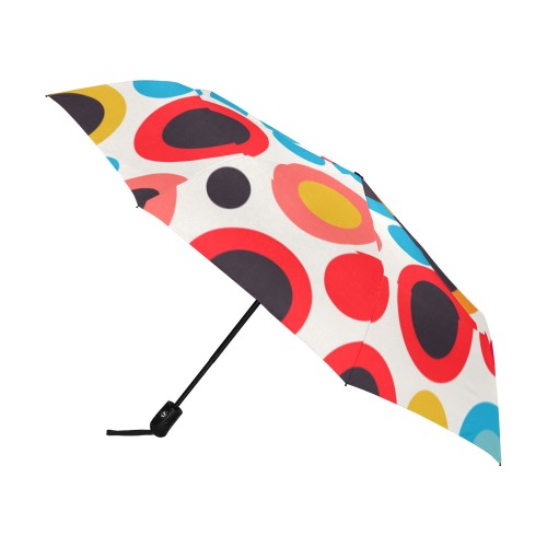 Fantasy irregular polka dot pattern on white art. Anti-UV Auto-Foldable Umbrella (U09)
