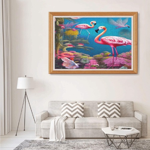 Flamingo Dream 1000-Piece Wooden Photo Puzzles