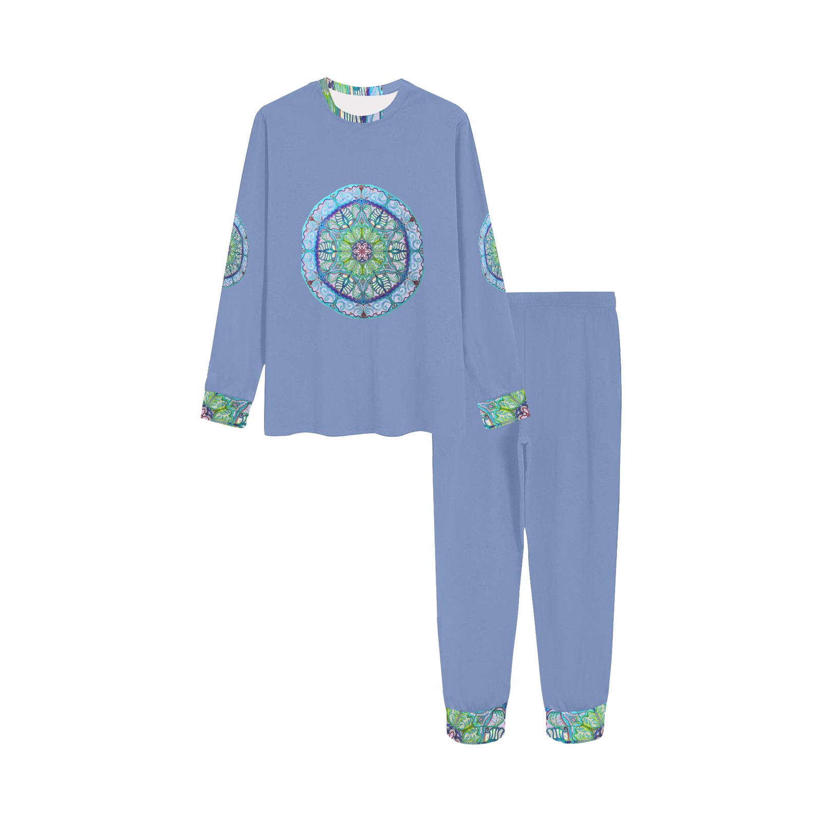 blue Kids' All Over Print Pajama Set