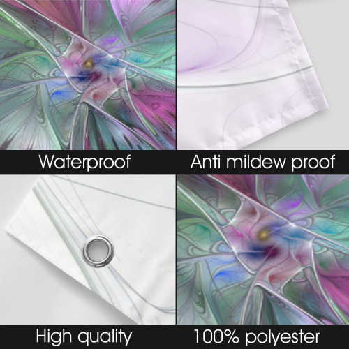 Colorful Abstract Flower Modern Floral Fractal Art Shower Curtain 60"x72"