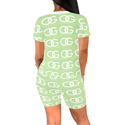 Lime Green OSG Shirt & Shorts Set Women's Short Yoga Set