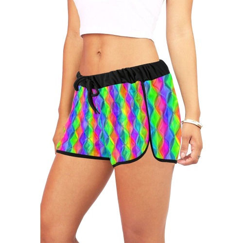 sweet colours blk Women's All Over Print Relaxed Shorts (Model L19)