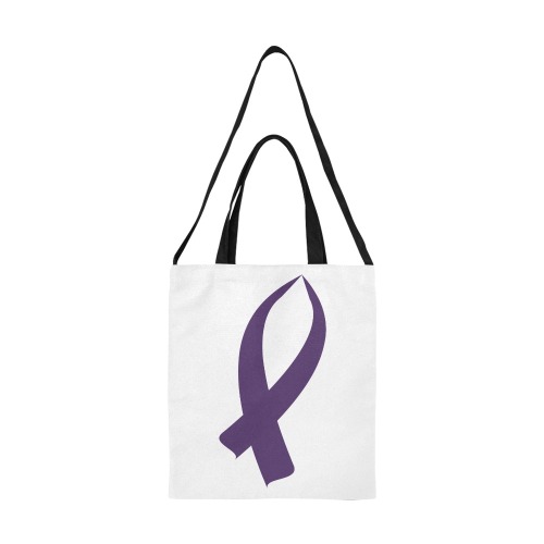 Awareness Ribbon (Purple) All Over Print Canvas Tote Bag/Medium (Model 1698)