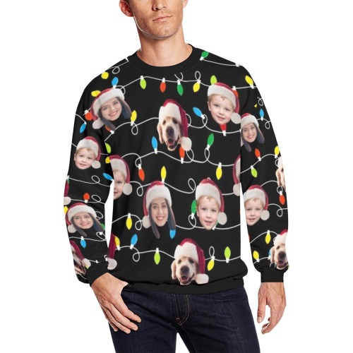 Custom Ugly Christmas Sweater with Face Print Funny Sweatshirt Sweatshirt Hoodie for Men Women Party