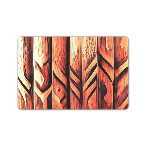 Aztec pattern on wood 3 Doormat 24"x16" (Black Base)