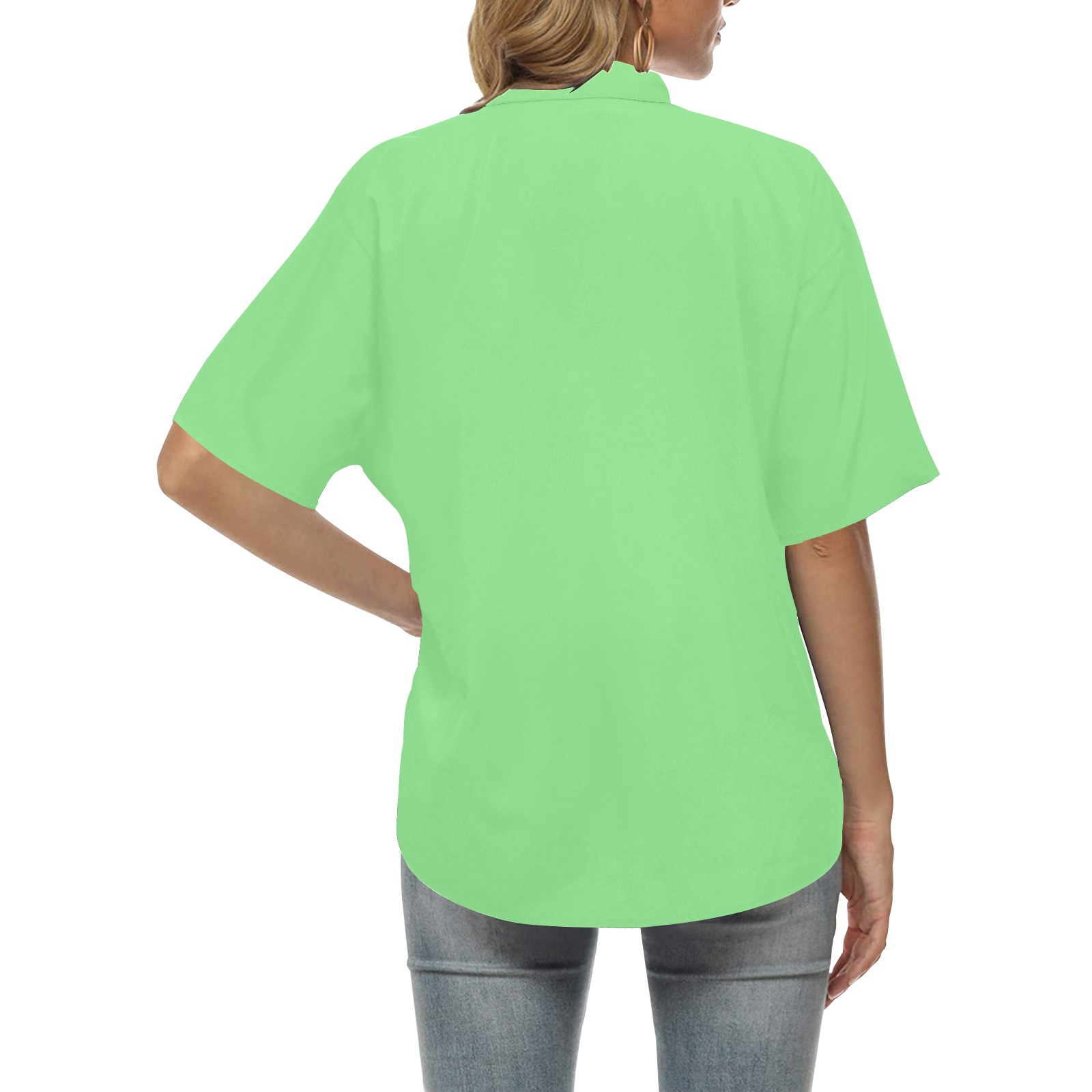 color light green All Over Print Hawaiian Shirt for Women (Model T58)
