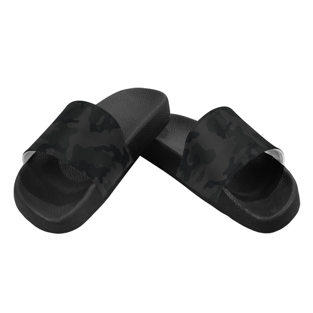 Black Camo Army Styled Designer Camo Slides/Sandals/FlipFlop/Shoes Men's Slide Sandals (Model 057)