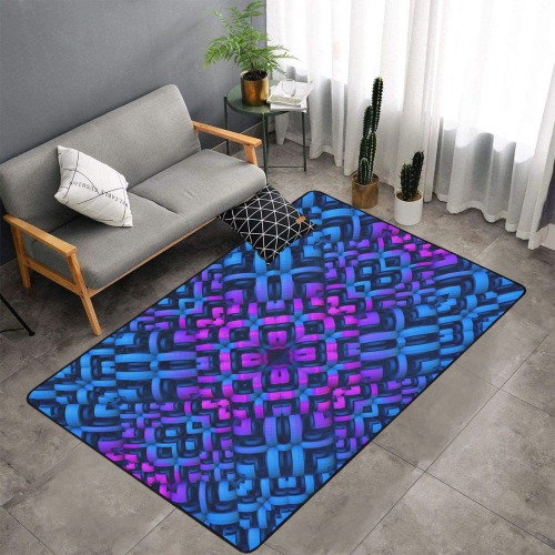 Weave Your World Area Rug with Black Binding 7'x5'