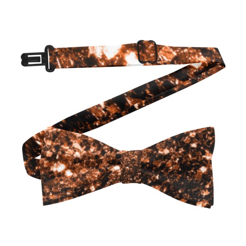 Bronze orange brown copper faux glitters sparkles suit accessory Custom Bow Tie