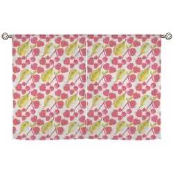 Fruit Mix Pattern Window Curtain 28"x40"-Velvet (2-Piece)