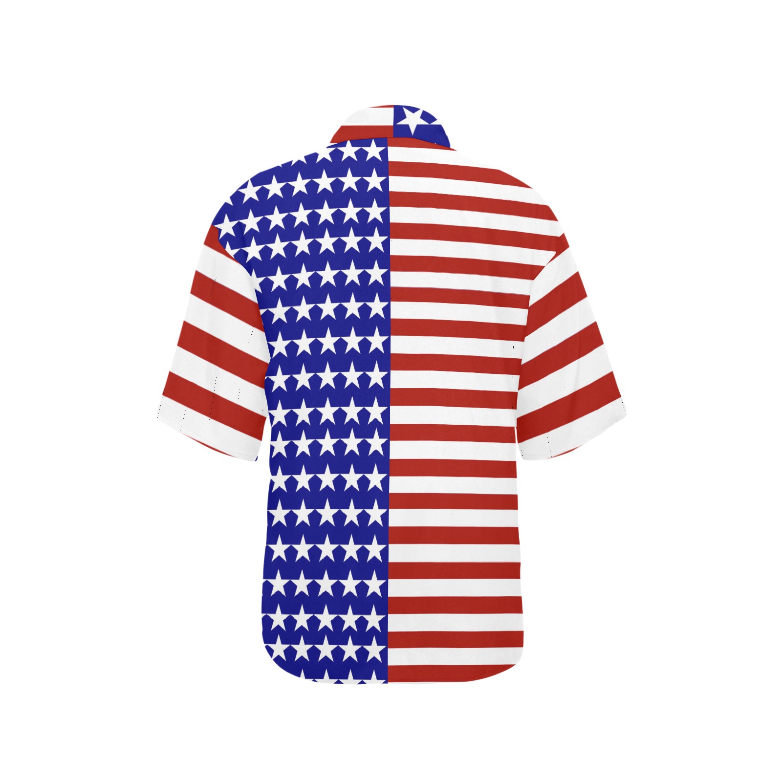 USA Patriotic Stars & Stripes All Over Print Hawaiian Shirt for Women (Model T58)