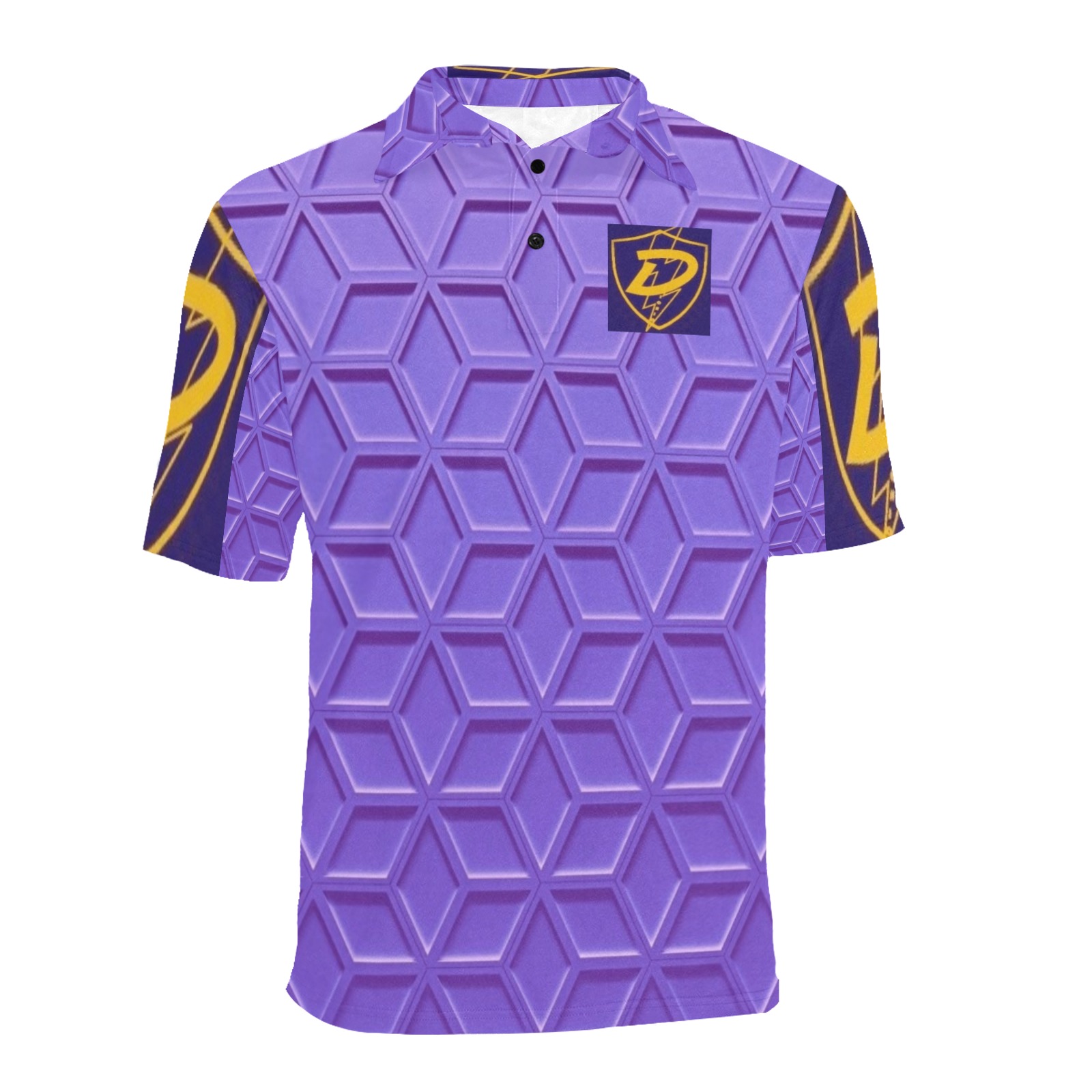 DIONIO Clothing - IRON SOLDIER POLO Shirt (Purple & Yellow) Men's All Over Print Polo Shirt (Model T55)