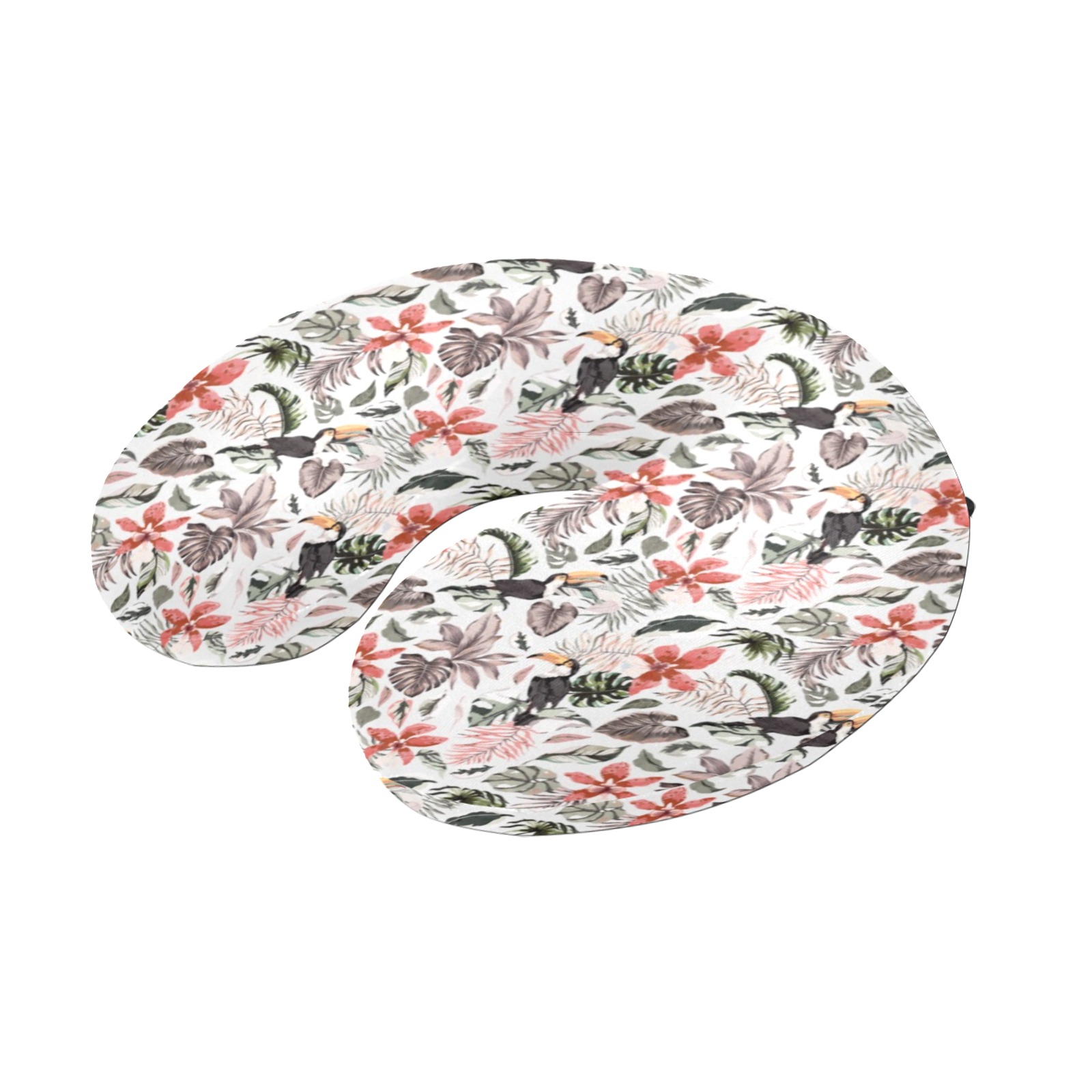 Toucans in the flowered jungle U-Shape Travel Pillow