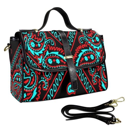 blue and red bandana