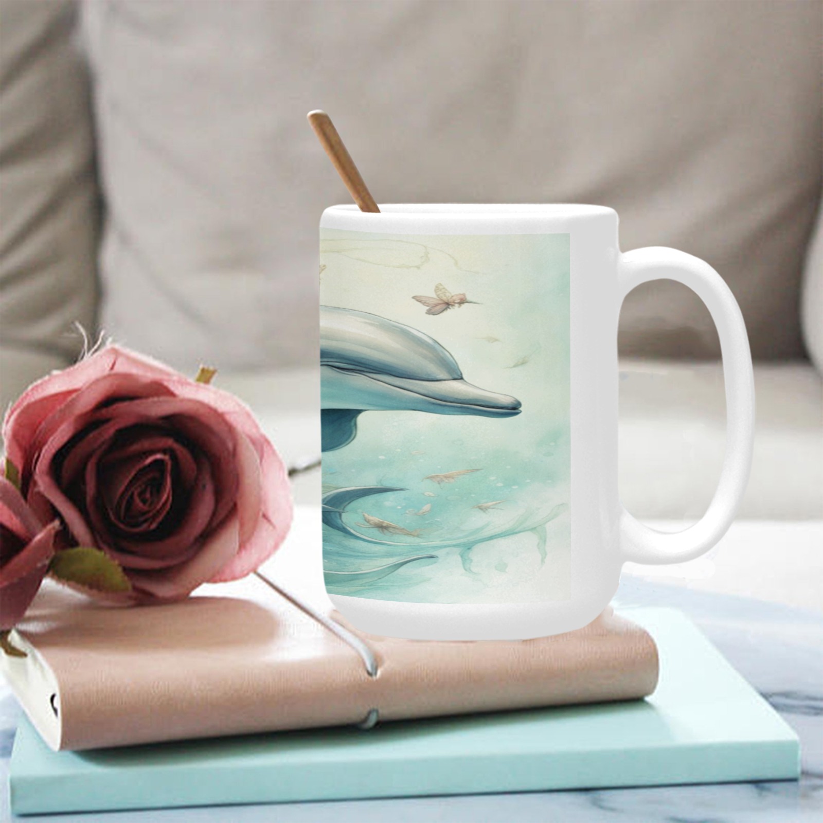 Dolphin Fantasy 2 Custom Ceramic Mug (15oz)