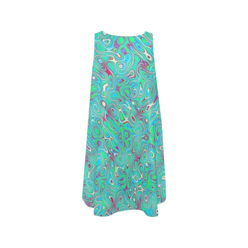 ocean Sleeveless A-Line Pocket Dress (Model D57)