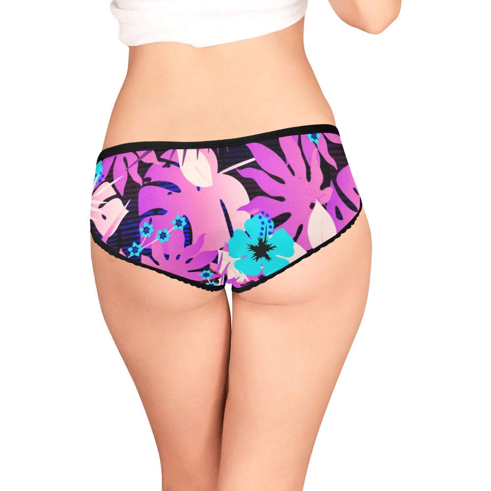 GROOVY FUNK THING FLORAL PURPLE Women's All Over Print Girl Briefs (Model L14)