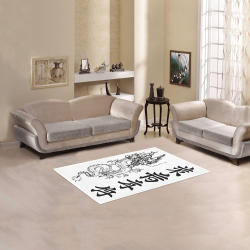 Chinese Dragon Rug white Area Rug 2'7"x 1'8‘’