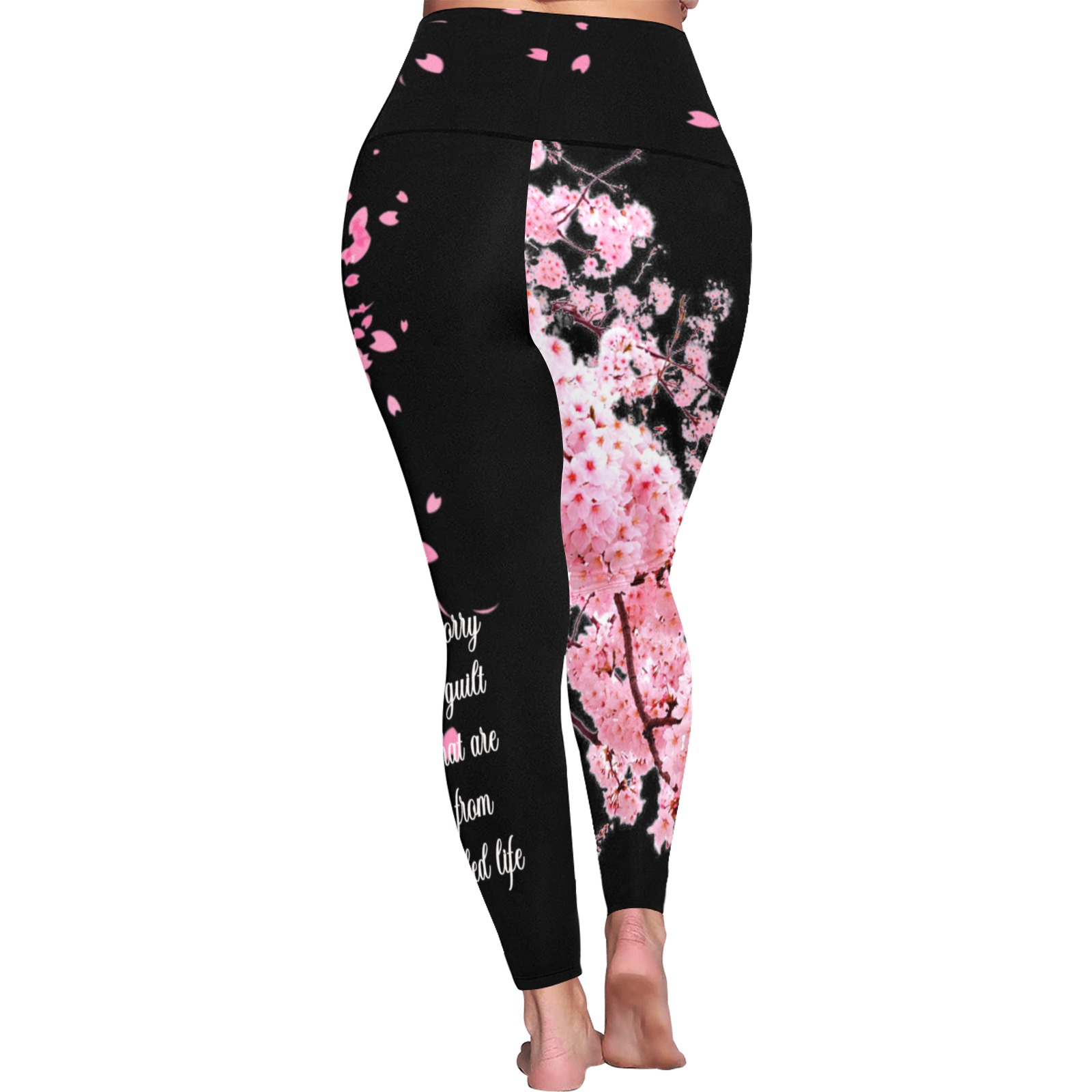 Sakura mandala Women's Plus Size High Waist Leggings (Model L44)
