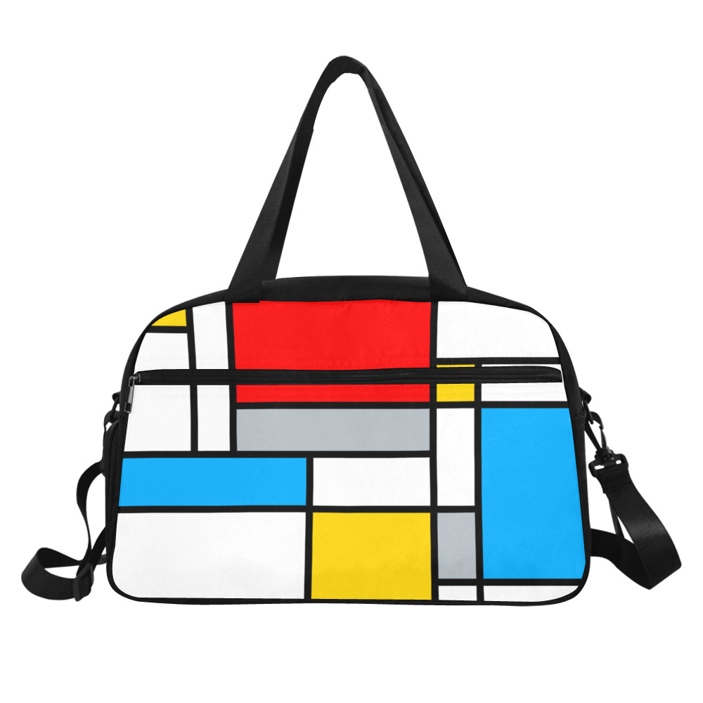 Mondrian Style Color Composition Geometric Retro Art Fitness Handbag (Model 1671)