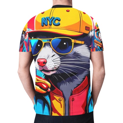 HOT DOG EATING NYC RAT 3 New All Over Print T-shirt for Men (Model T45)