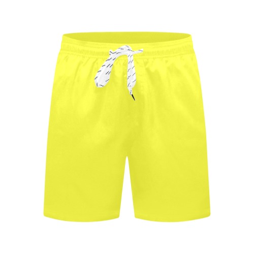 color maximum yellow Men's Mid-Length Beach Shorts (Model L51)