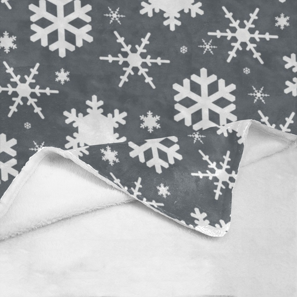 Snowflakes Gray Ultra-Soft Micro Fleece Blanket 30''x40''