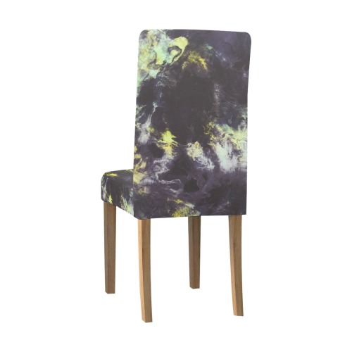 Green and black colorful marbling Chair Cover (Pack of 4)