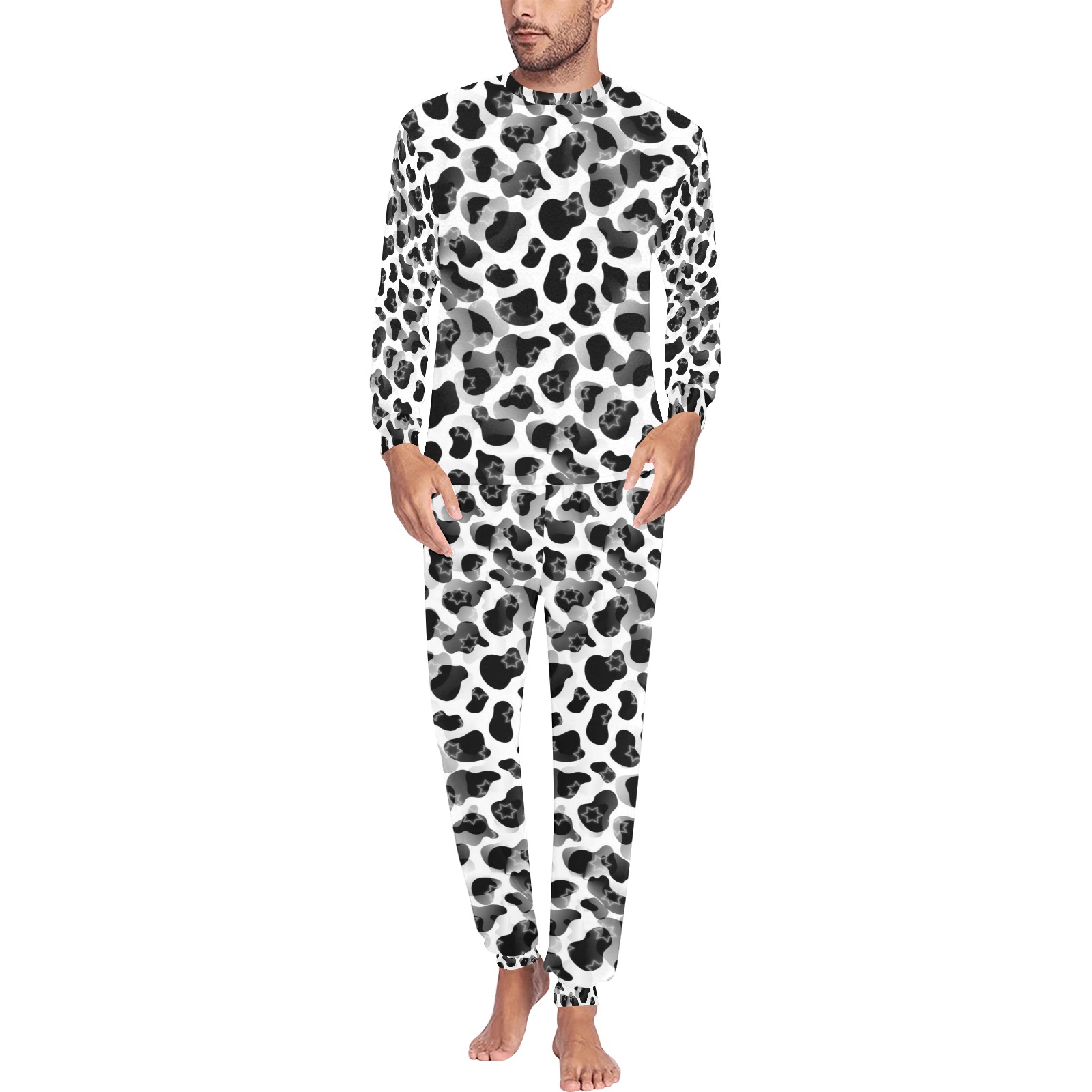 Cowhide by Artdream Men's All Over Print Pajama Set with Custom Cuff