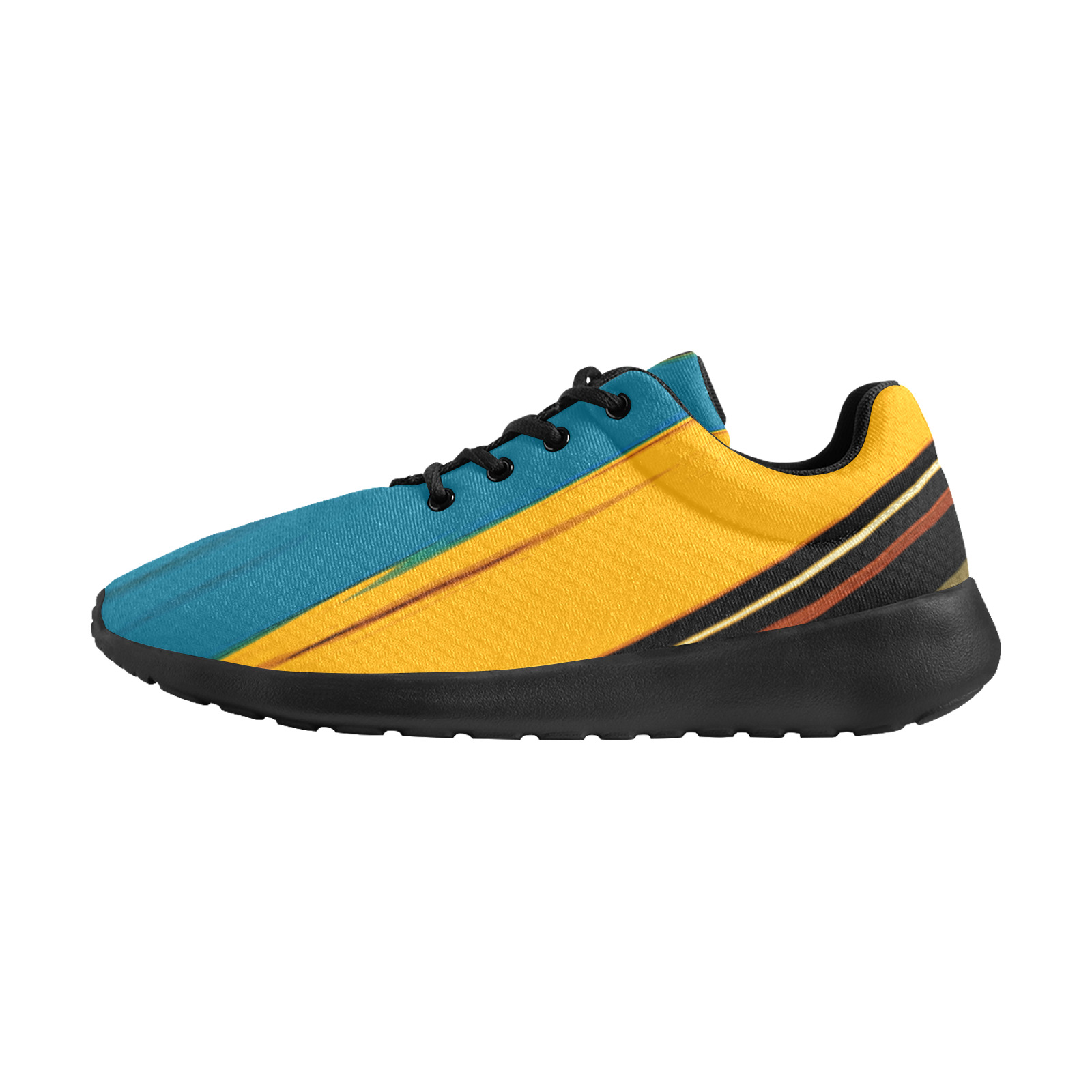 Black Turquoise And Orange Go! Abstract Art Women's Athletic Shoes (Model 0200)