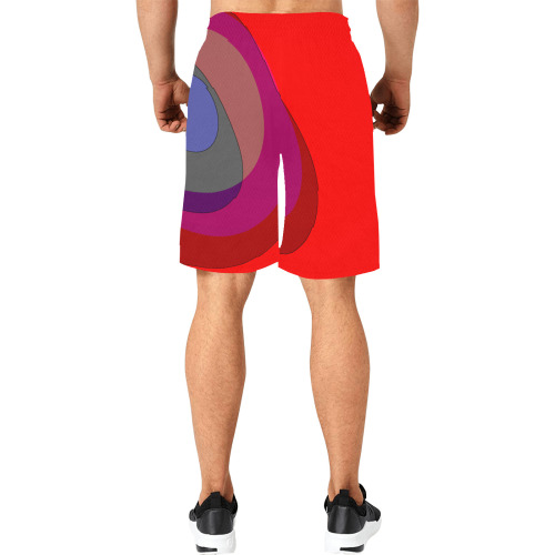 Red Abstract 714 All Over Print Basketball Shorts