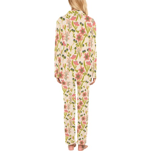 Vintage Floral Women's Long Pajama Set