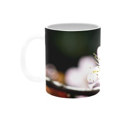 Sunlit sakura flowers. Play of light and shadows. White Mug(11OZ)