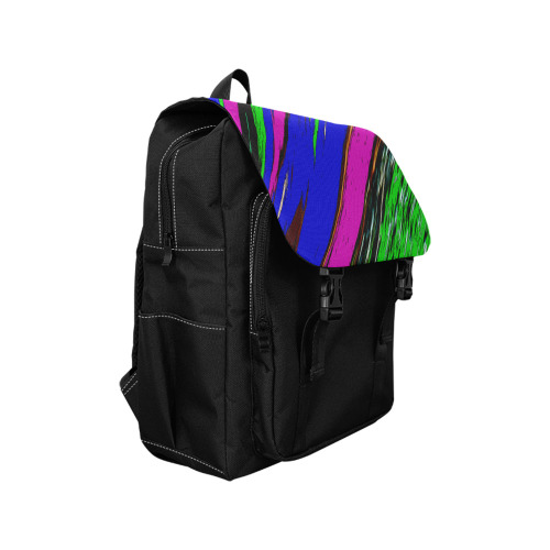Diagonal Green Blue Purple And Black Abstract Art Casual Shoulders Backpack (Model 1623)