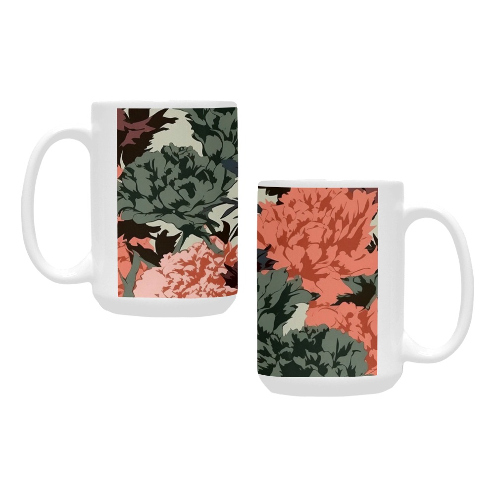 Modern botanical camouflage Custom Ceramic Mug (15OZ)