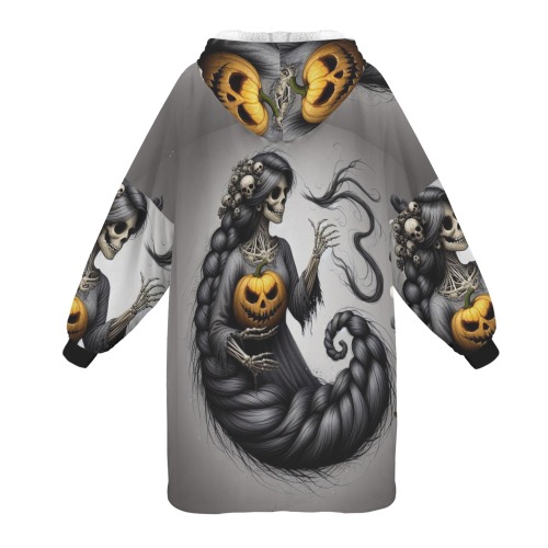 halloween_efChannel27 Unisex Blanket Hoodie (Model H66)