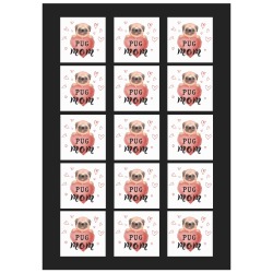 Pug Mom With Heart Personalized Temporary Tattoo (15 Pieces)