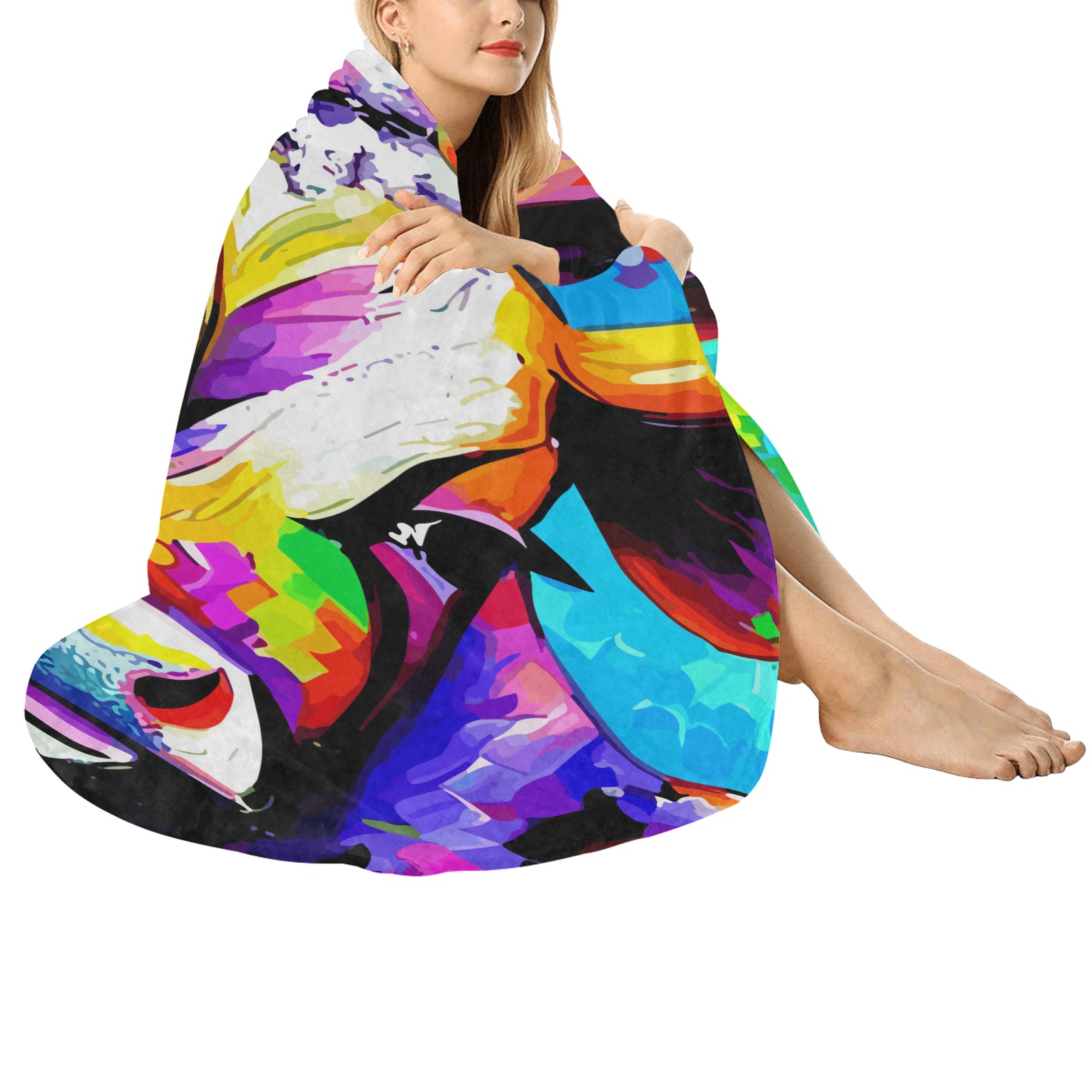Mandella_Awd35148  Circular Micro Fleece Blanket 60