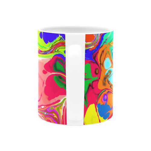 Psychedelic Abstract Marble Artistic Dynamic Paint Art White Mug(11OZ)