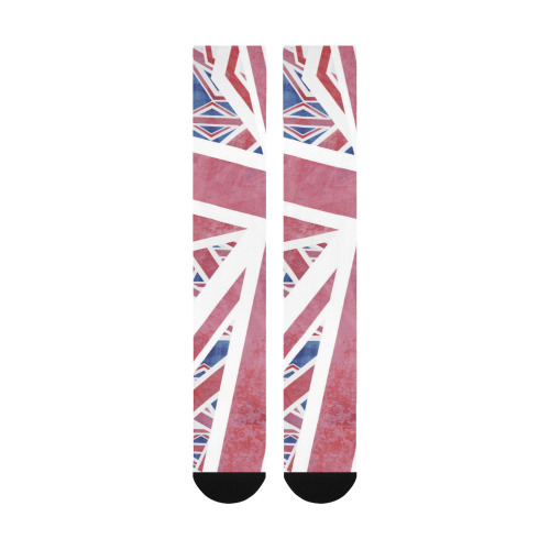 Abstract Union Jack British Flag Collage Over-The-Calf Socks
